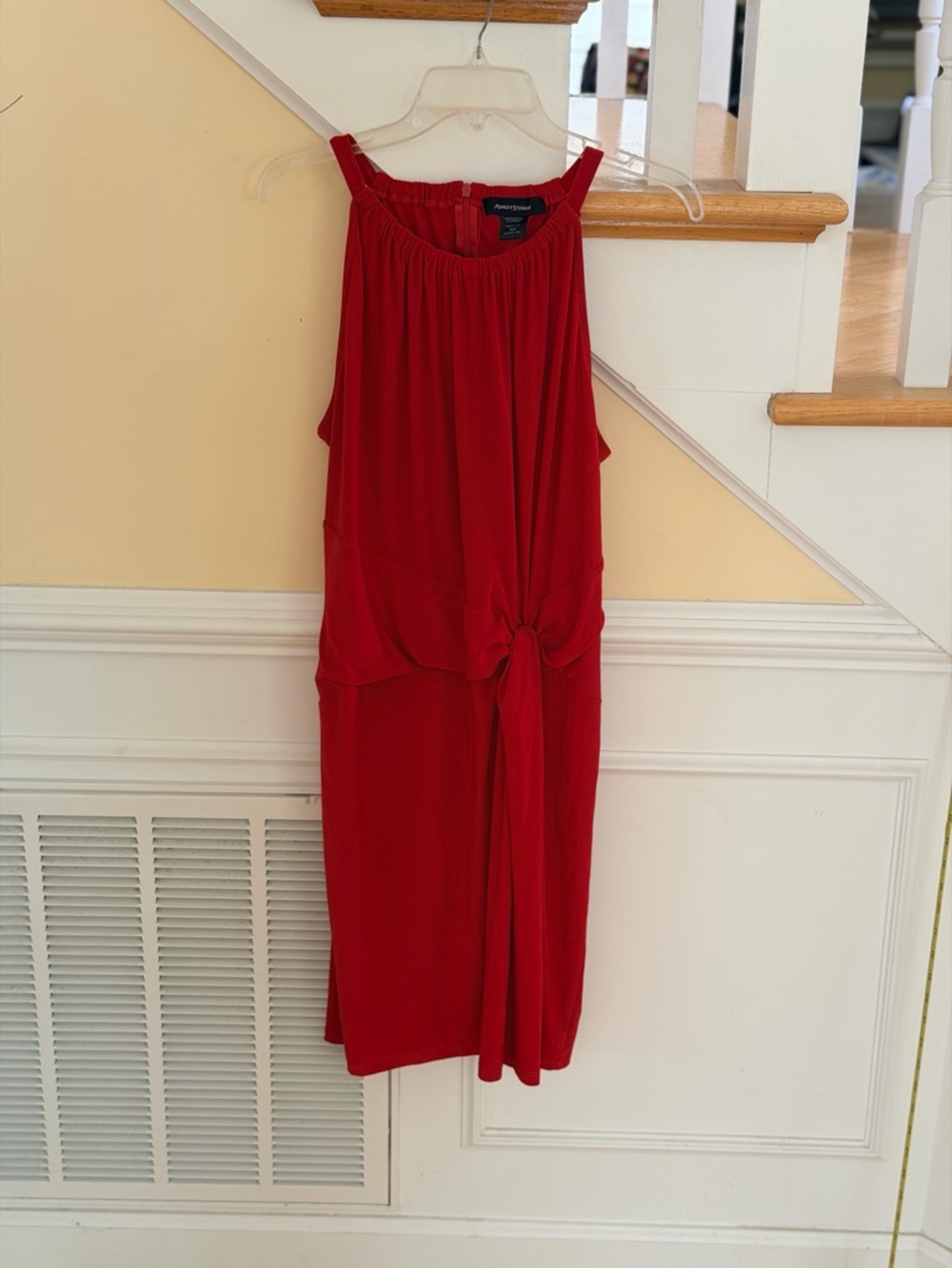Ladies Size 18/20 "Ashley Stewart" Red Sleeveless Knot-Front Dress GUC ❤️